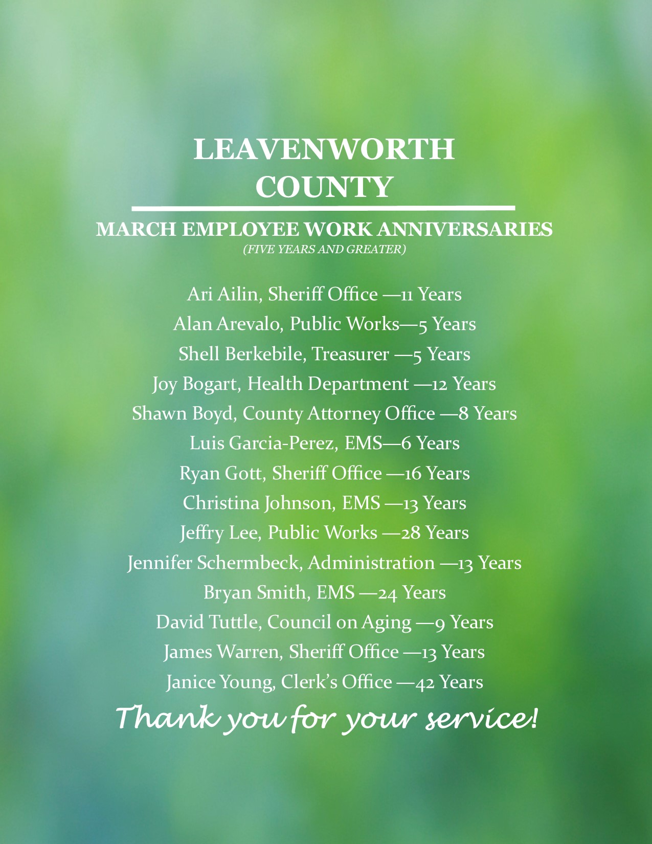 March Anniversary